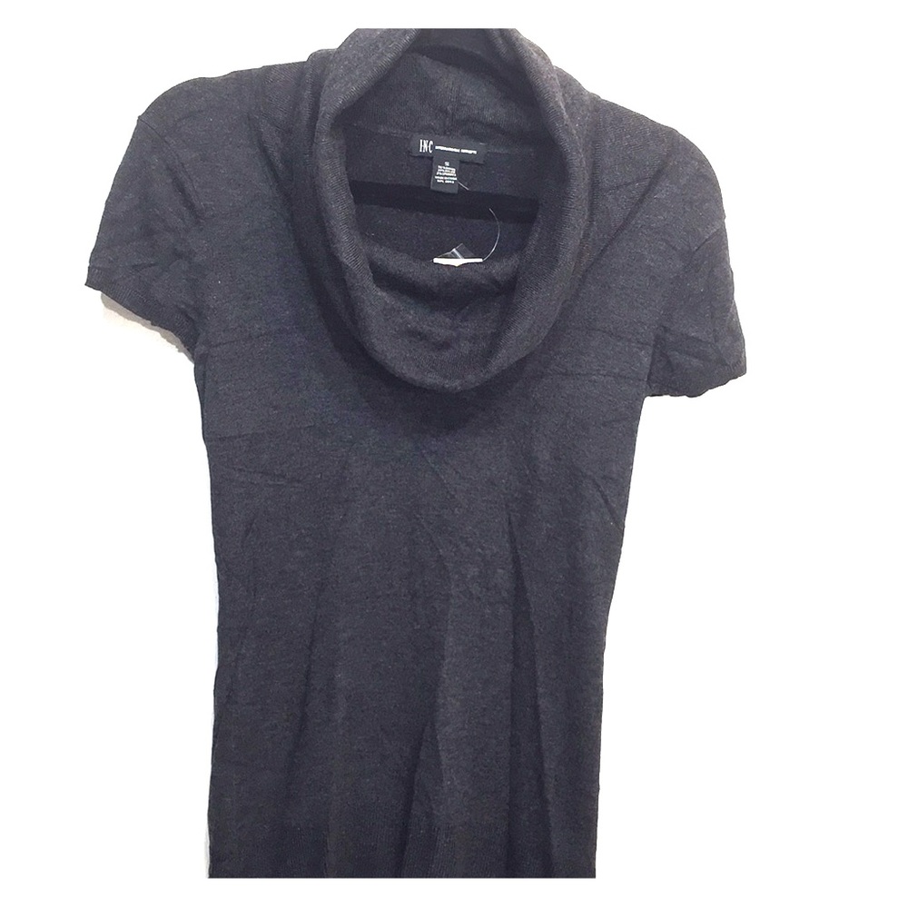 INC gorgeous charcoal grey cowl neck top NWT🌴